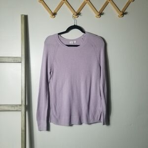 GAP WOMENS PURPLE WAFFLE KNIT SWEATER SIZE SMALL